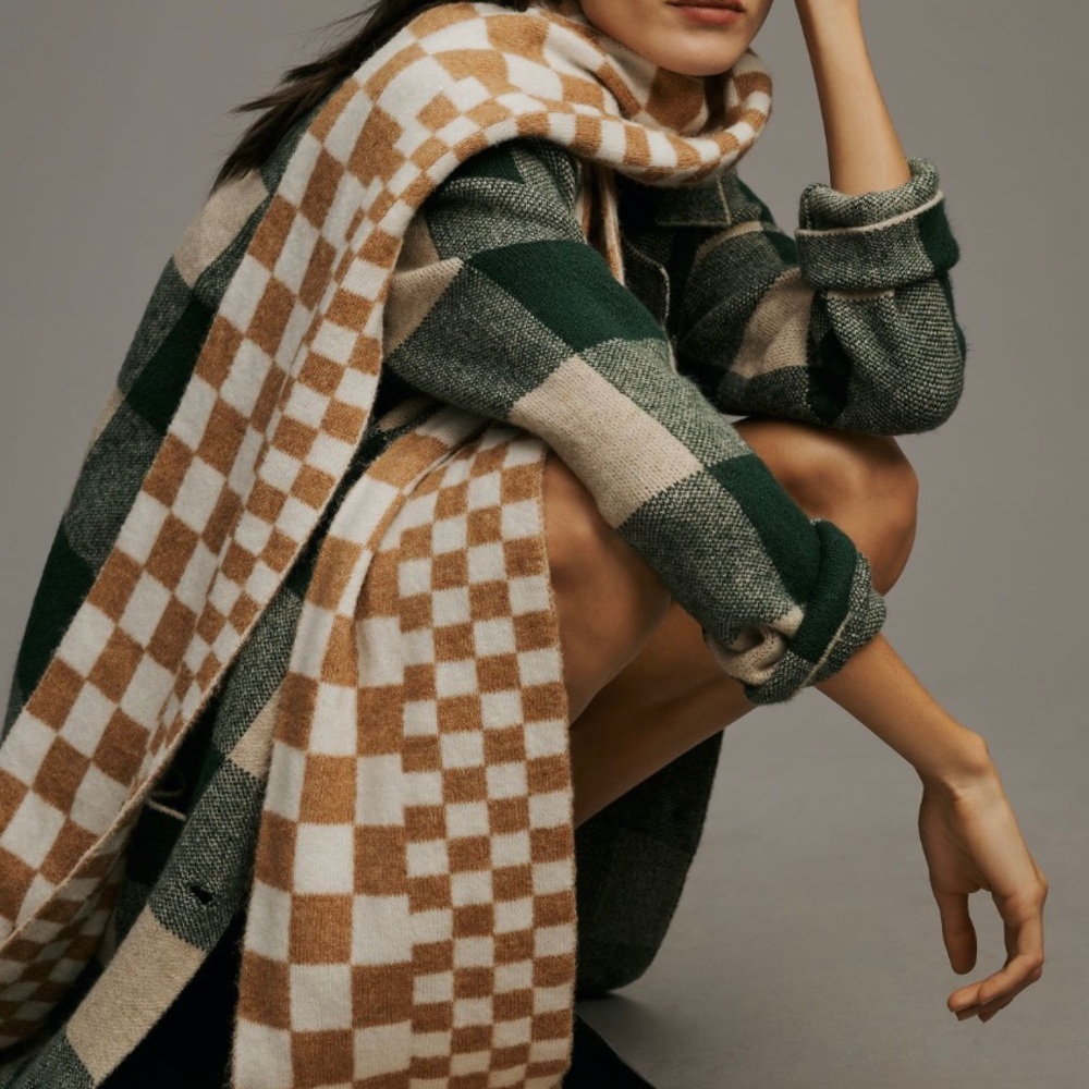Anthropologie checkered scarf